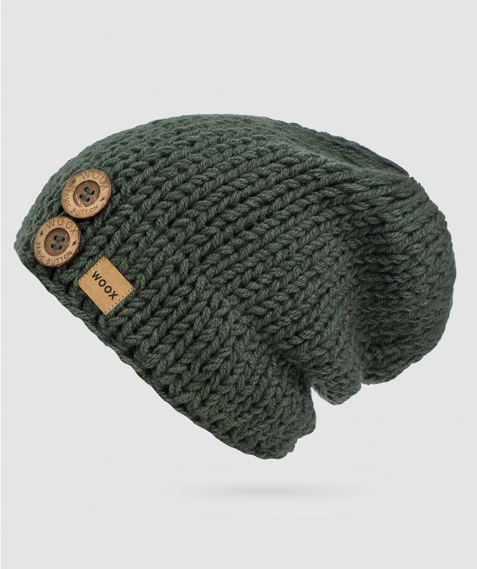 Čepice Dark Olive Button Beanie