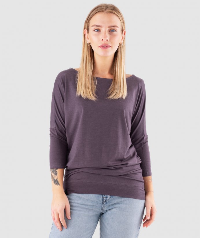 Merino Triko Kerikeri  Black Plum